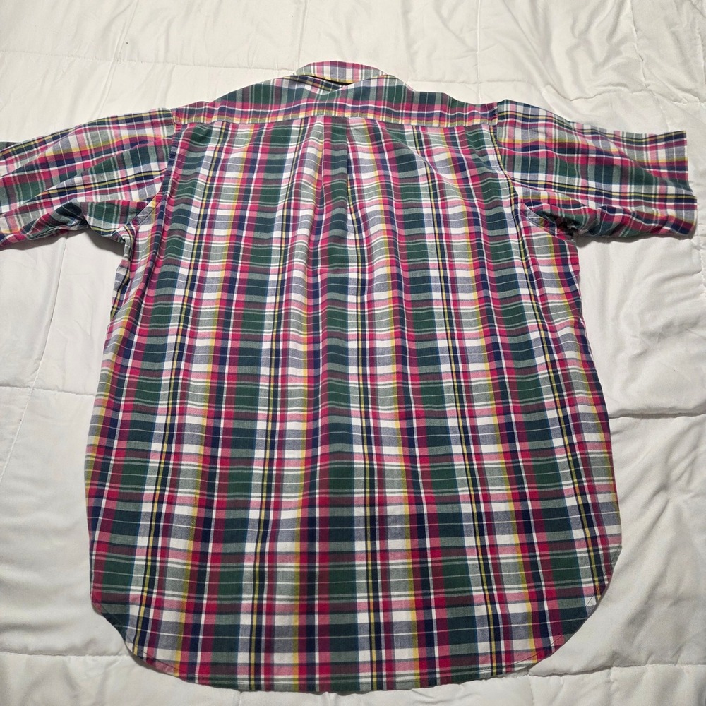 Brooks Brothers Mens XL Short Sleeve Plaid Button Down Sport Shirt Cotton Multi - Picture 4 of 6